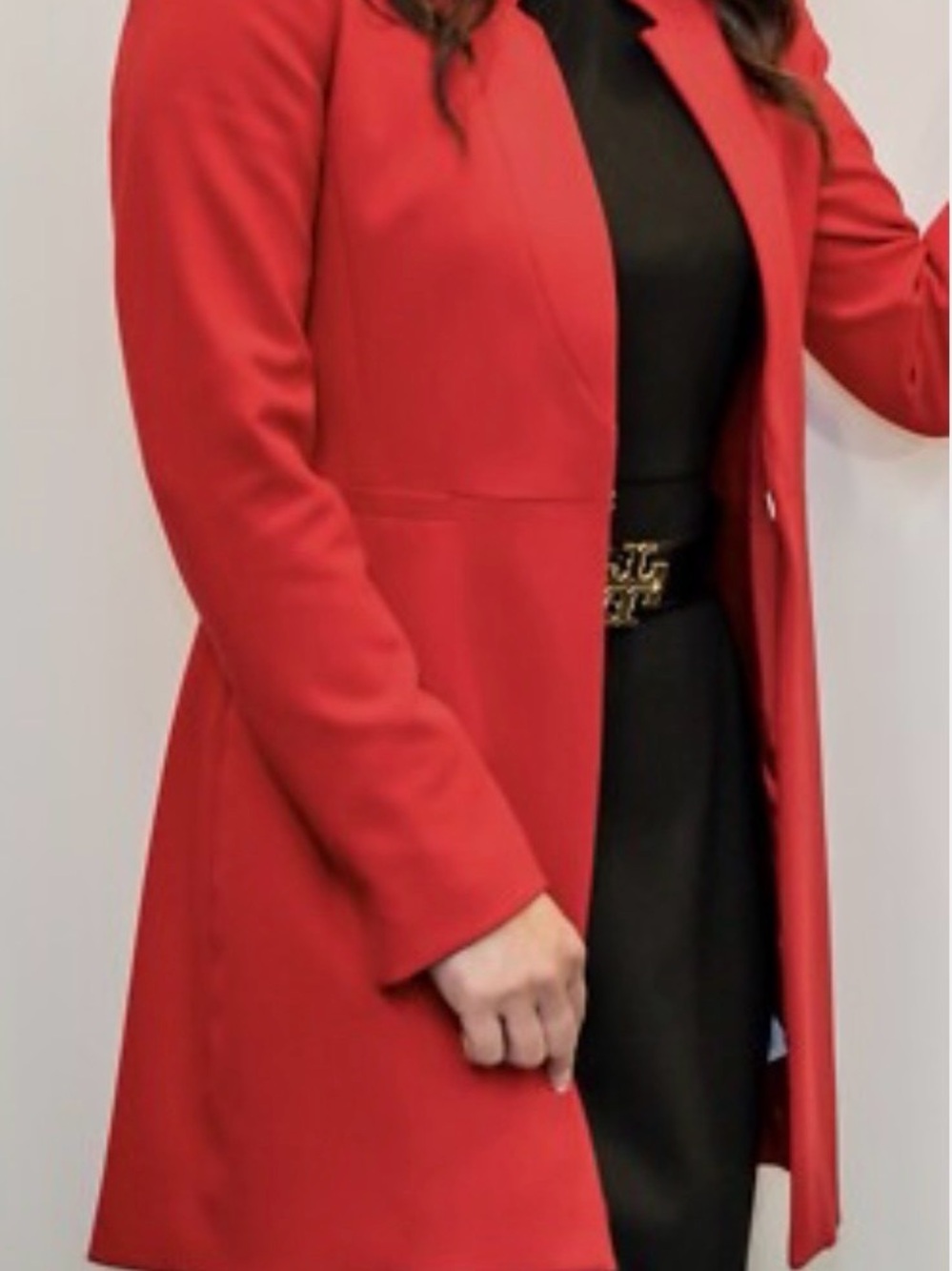 Zara Inverted Lapel Frock Blazer Coat Size L MSRP $119